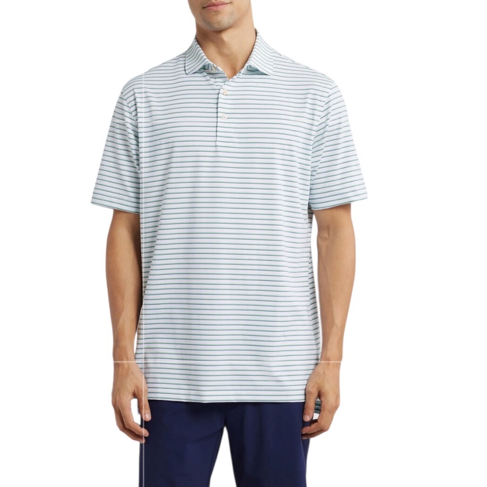 Peter Millar Summer Comfort Collection Striped Polo Golf Shirt Large